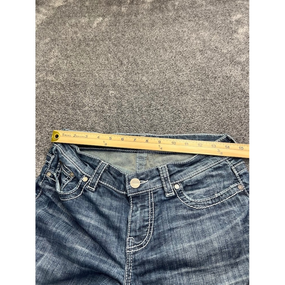 BKE Payton Straight Leg Jeans Womens 27 Medium Wash Low Rise Contrast Stitch - Picture 7 of 12